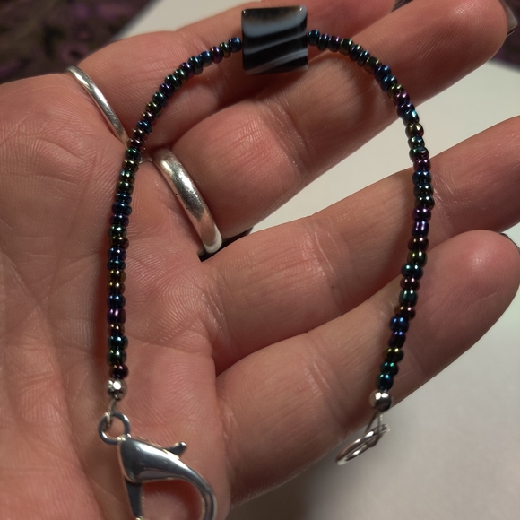 Botswana Agate & Seed Bead Handmade Bracelet - Picture 8 of 9